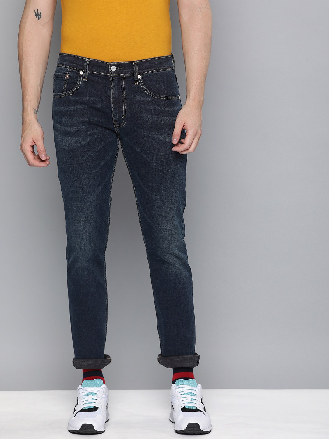 

Levis Men Blue 65504 Skinny Fit Mid-Rise Clean Look Stretchable Jeans