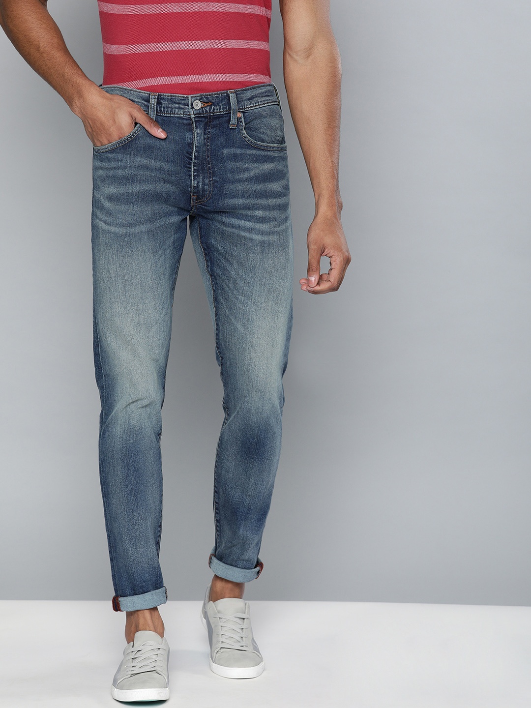 

Levis Men Blue 512 Slim Tapered Fit Mid-Rise Clean Look Stretchable Jeans