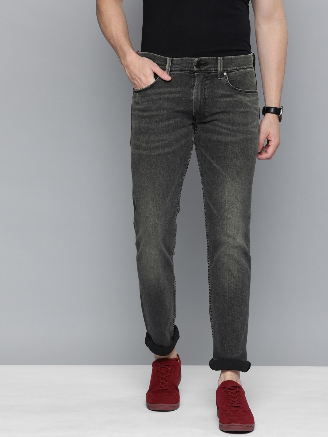 

Levis Men Grey 65504 Redloop Skinny Fit Mid-Rise Clean Look Stretchable Jeans