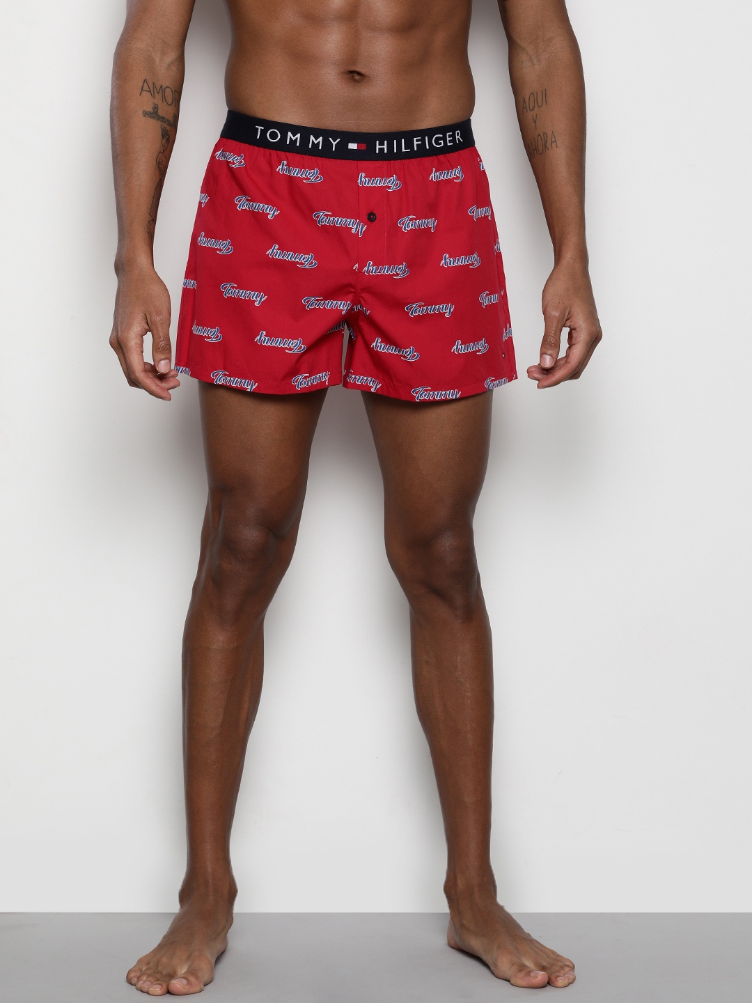 

Tommy Hilfiger Men Red & Blue Printed Pure Cotton Boxer A9AB2119