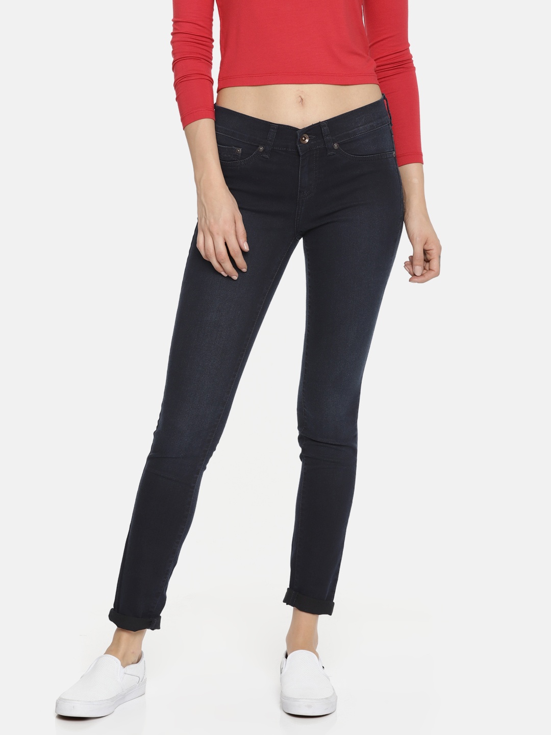 

Pepe Jeans Navy Low-Rise Jeggings, Navy blue