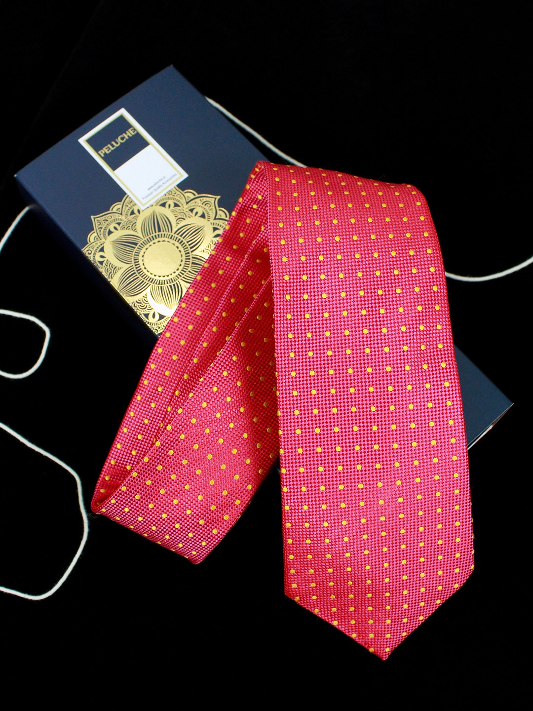 

PELUCHE Pink Printed Broad Tie