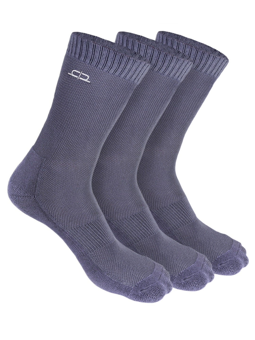 

Heelium Men Pack of 3 Bamboo Super Soft & Odour-Free Breathable Crew-Length Socks, Grey