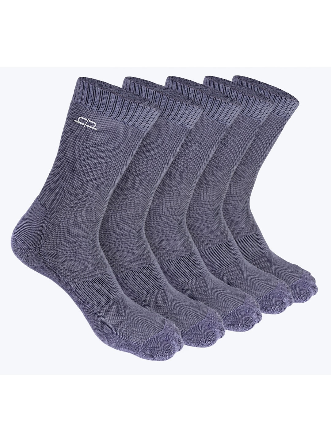 

Heelium Men Pack of 5 Bamboo Super Soft & Odour-Free Breathable Crew-Length Socks, Grey