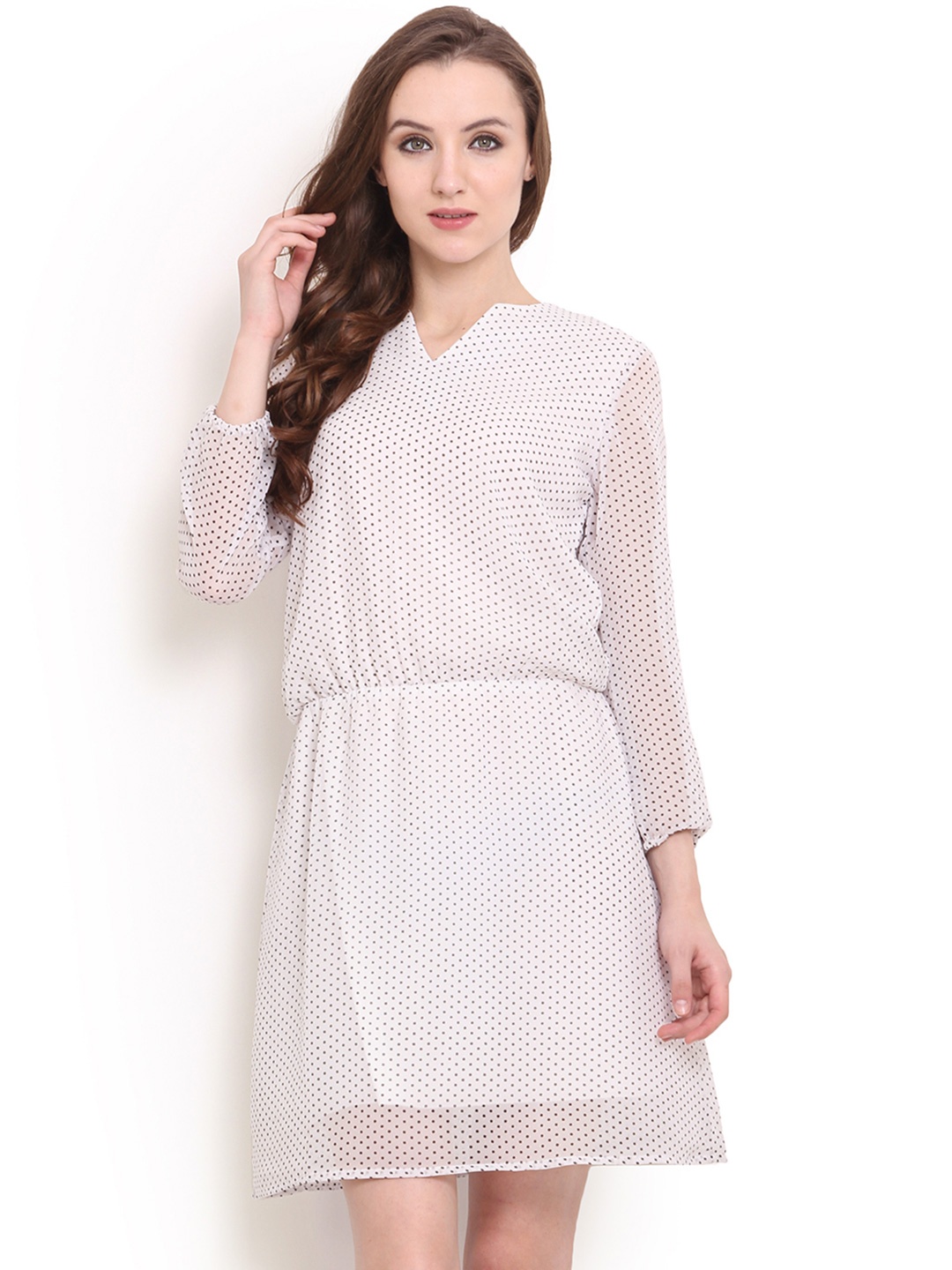 

Trend Arrest White Polka Dot Blouson Dress