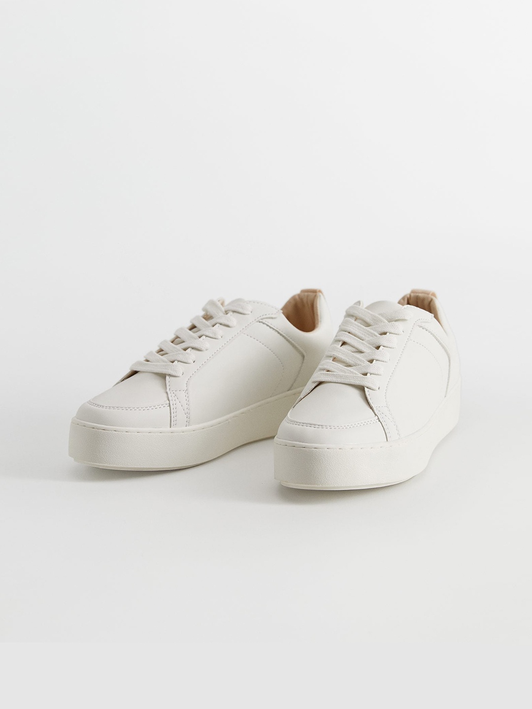 

MANGO Women White Solid Sneakers