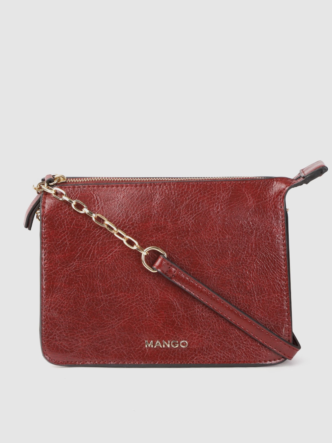 

MANGO Maroon Solid Sling Bag