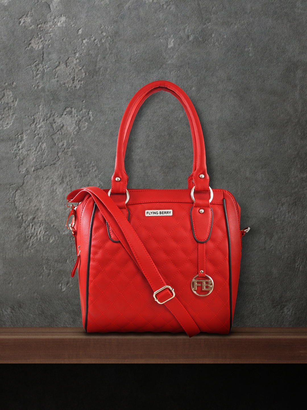 

FLYING BERRY Red Quilted Handheld Bag