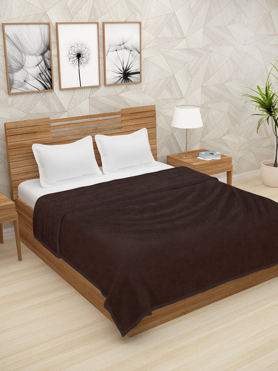 

Story@home Brown Solid AC Room 400 GSM Double Bed Blanket