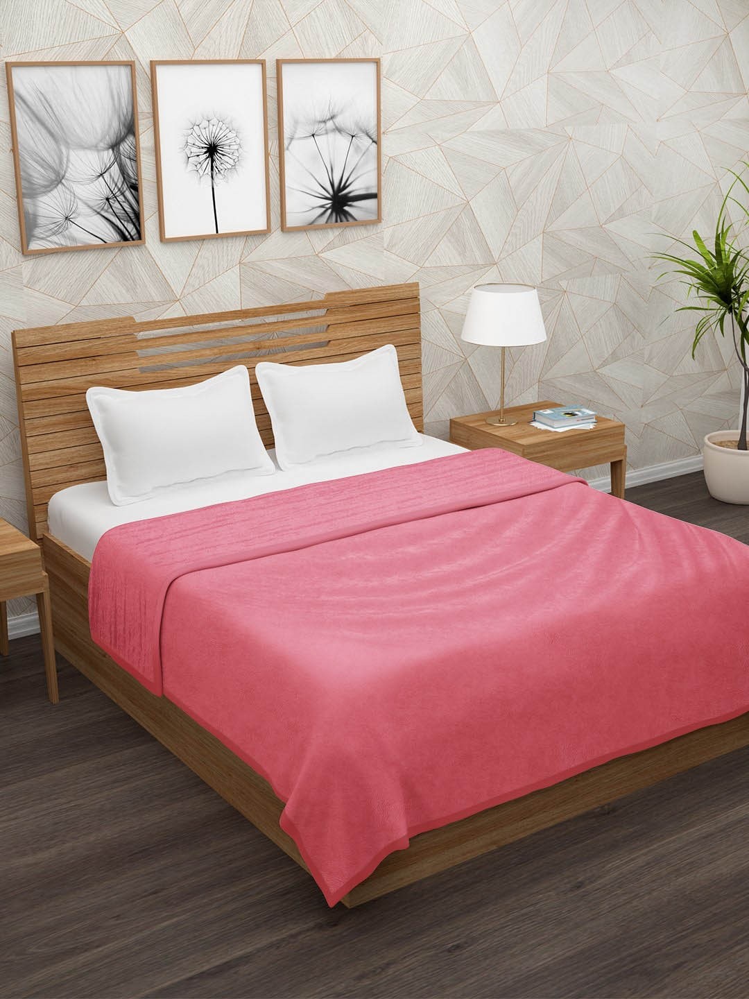 

Story@home Pink Solid AC Room 400 GSM Double Bed Blanket