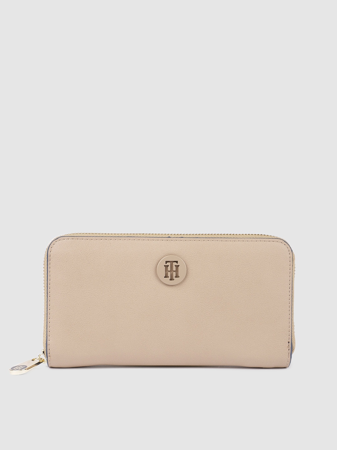 

Tommy Hilfiger Women Beige Solid Zip Around Wallet