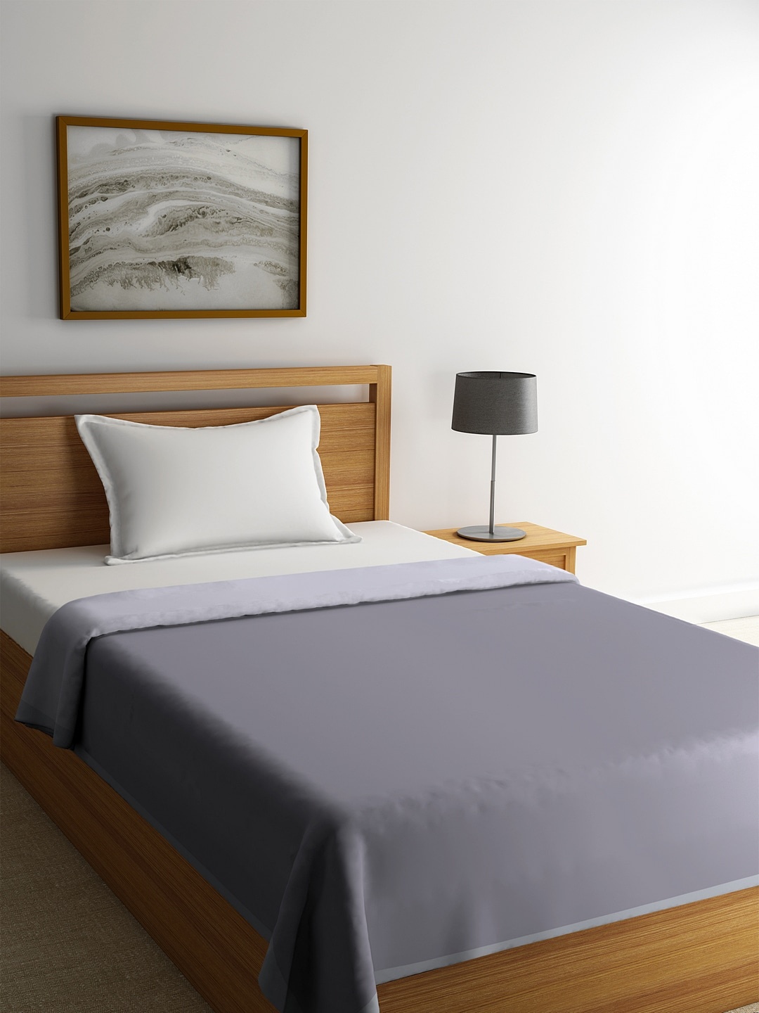 

ROMEE Silver-Toned Solid AC Room 300 GSM Single Bed Dohar