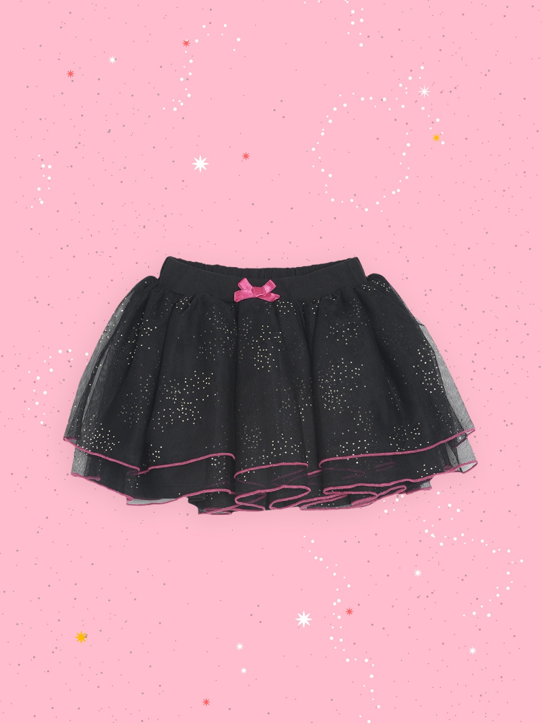 

MINI KLUB Girls Black Disney Embellished Flared Mini Skirt