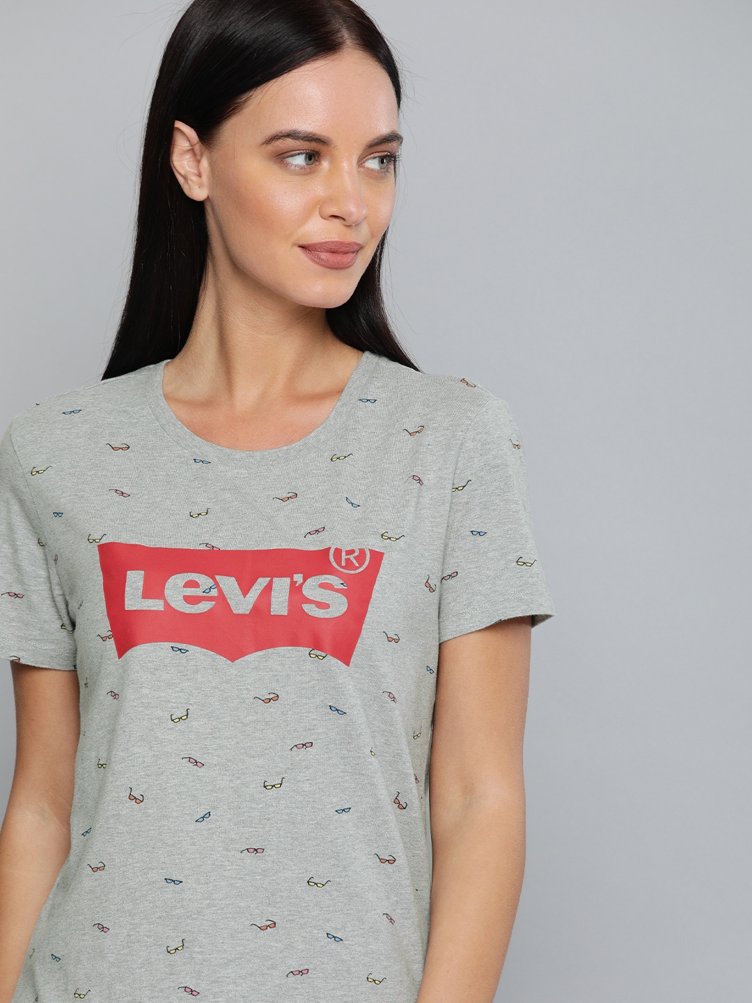

Levis Women Grey Printed Round Neck T-shirt
