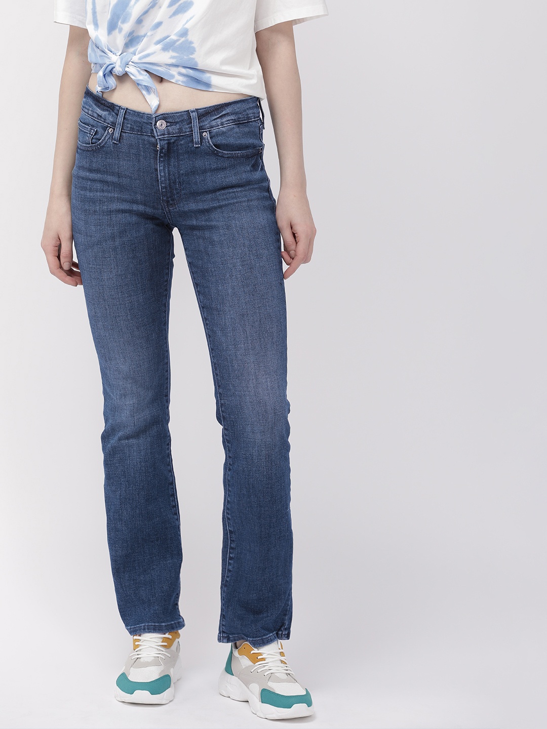 

Levis Women Blue 715 Bootcut Fit Mid-Rise Clean Look Stretchable Jeans