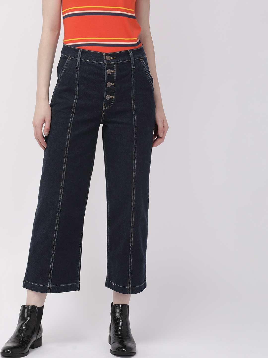 

Levis Women Blue Revel Regular Fit High-Rise Clean Look Stretchable Jeans