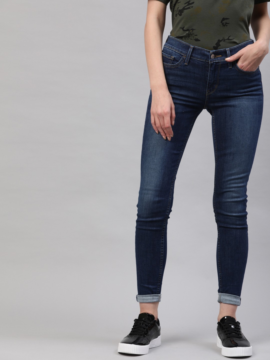 

Levis Women Blue 710 Super Skinny Fit Mid-Rise Clean Look Stretchable Jeans
