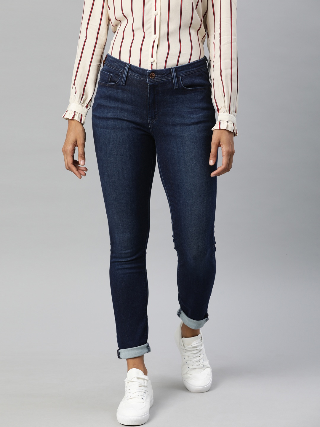 

Levis Women Blue 711 Redloop Skinny Fit Mid-Rise Clean Look Stretchable Jeans