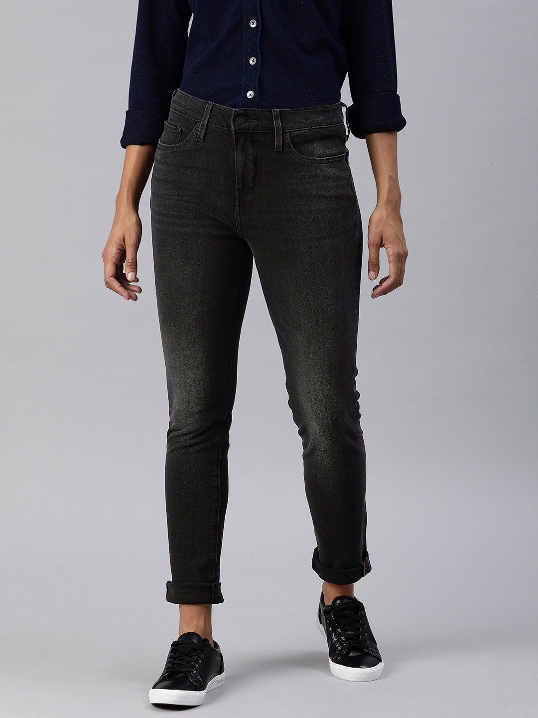 

Levis Women Charcoal Grey 311 Shaping Skinny Fit Mid-Rise Clean Look Stretchable Jeans