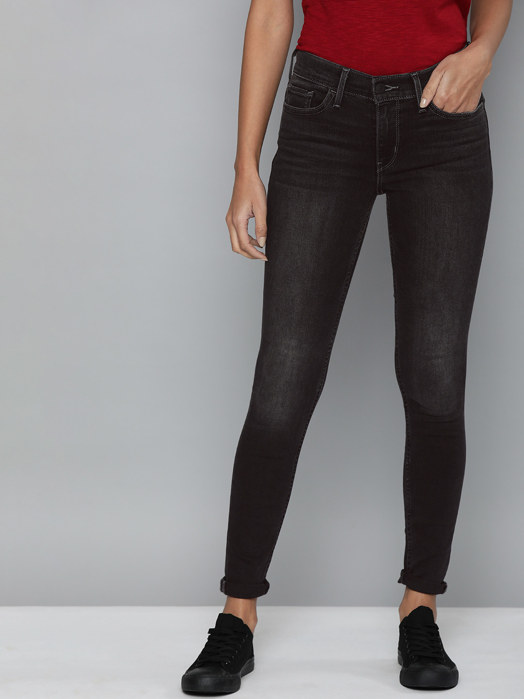 

Levis Women Black Super Skinny Fit High-Rise Clean Look Jeans