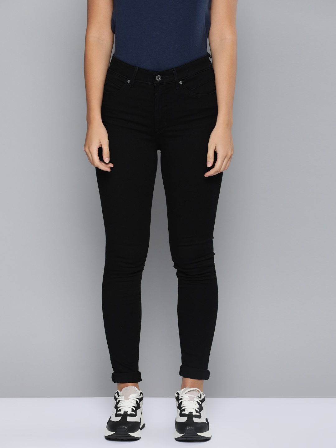 

Levis Women Black Shaping Skinny Fit High-Rise Clean Look Waterless Stretchable Jeans