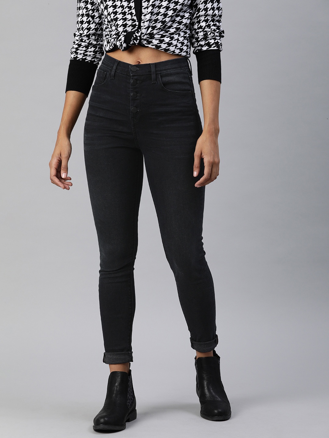 

Levis Women Black Mile Super Skinny Fit High-Rise Clean Look Stretchable Jeans