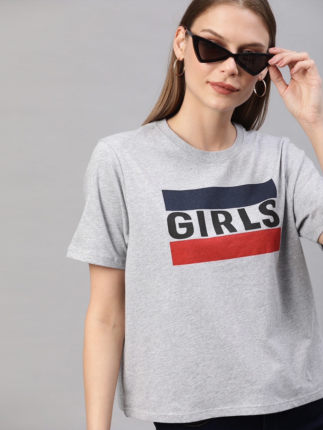 

Levis Women Grey Printed Cotton Pure Cotton T-shirt