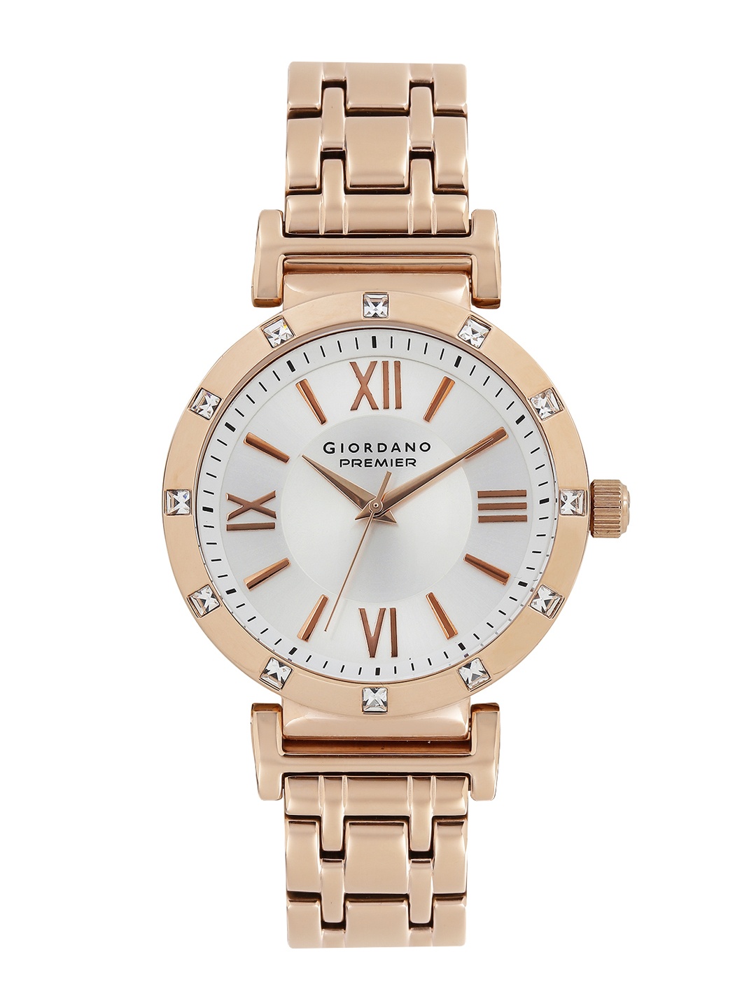 

GIORDANO Premier Women Silver-Toned Dial Watch P276-55