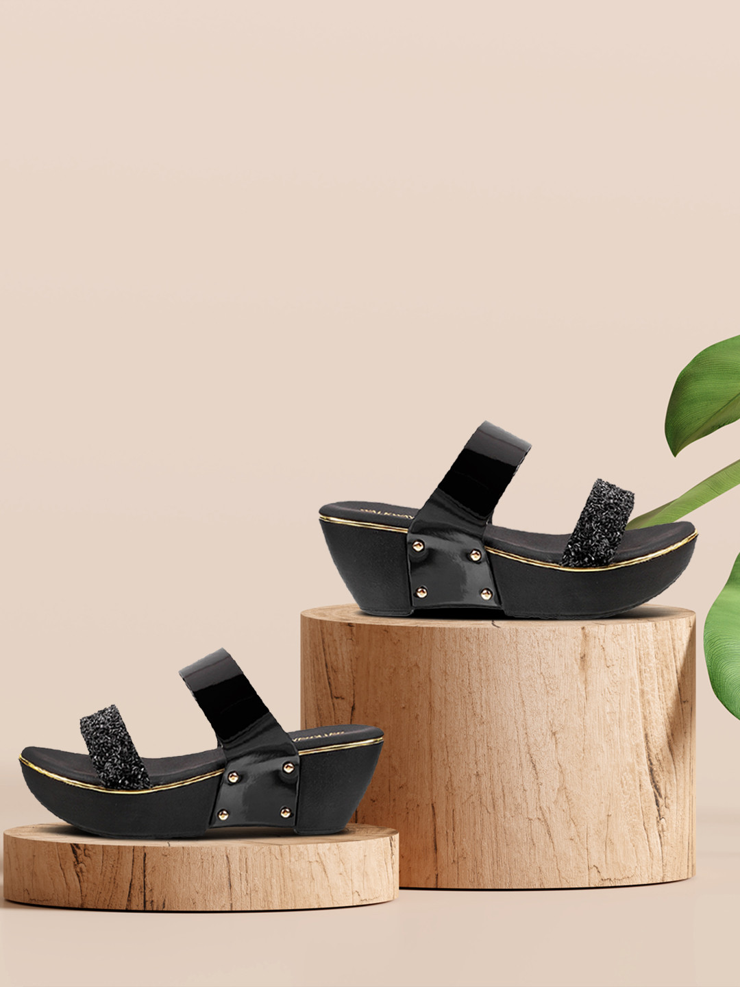 

WALKWAY by Metro Women Black Embellished Heels