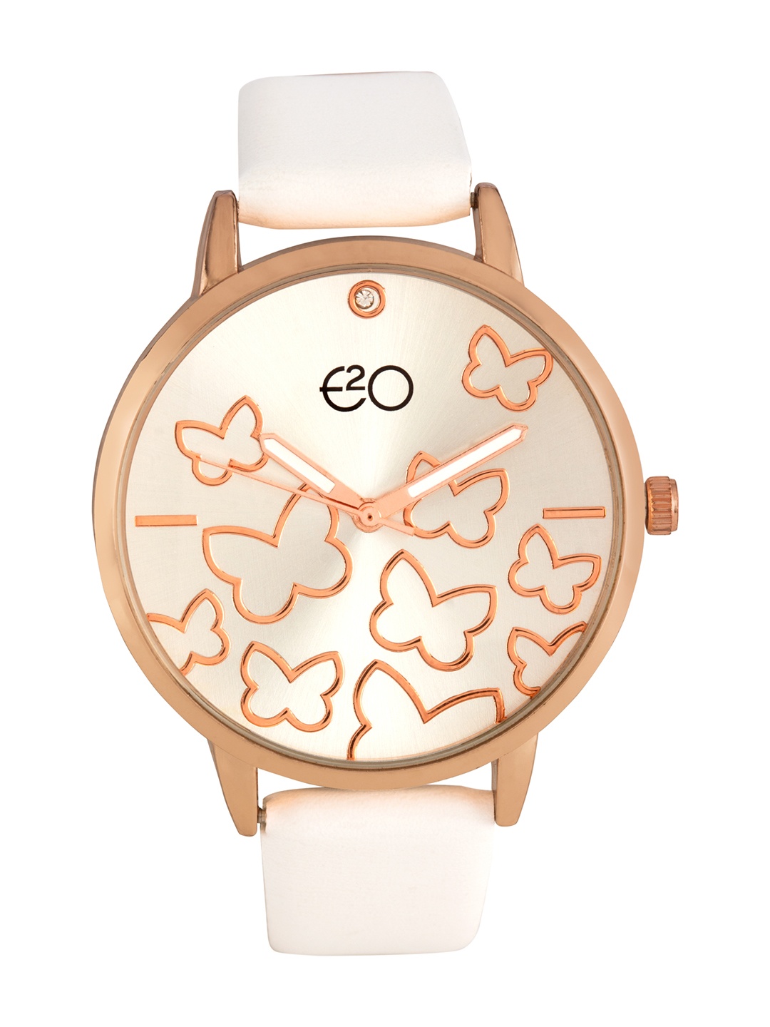 

E2O Women Silver-Toned & White Analogue Watch