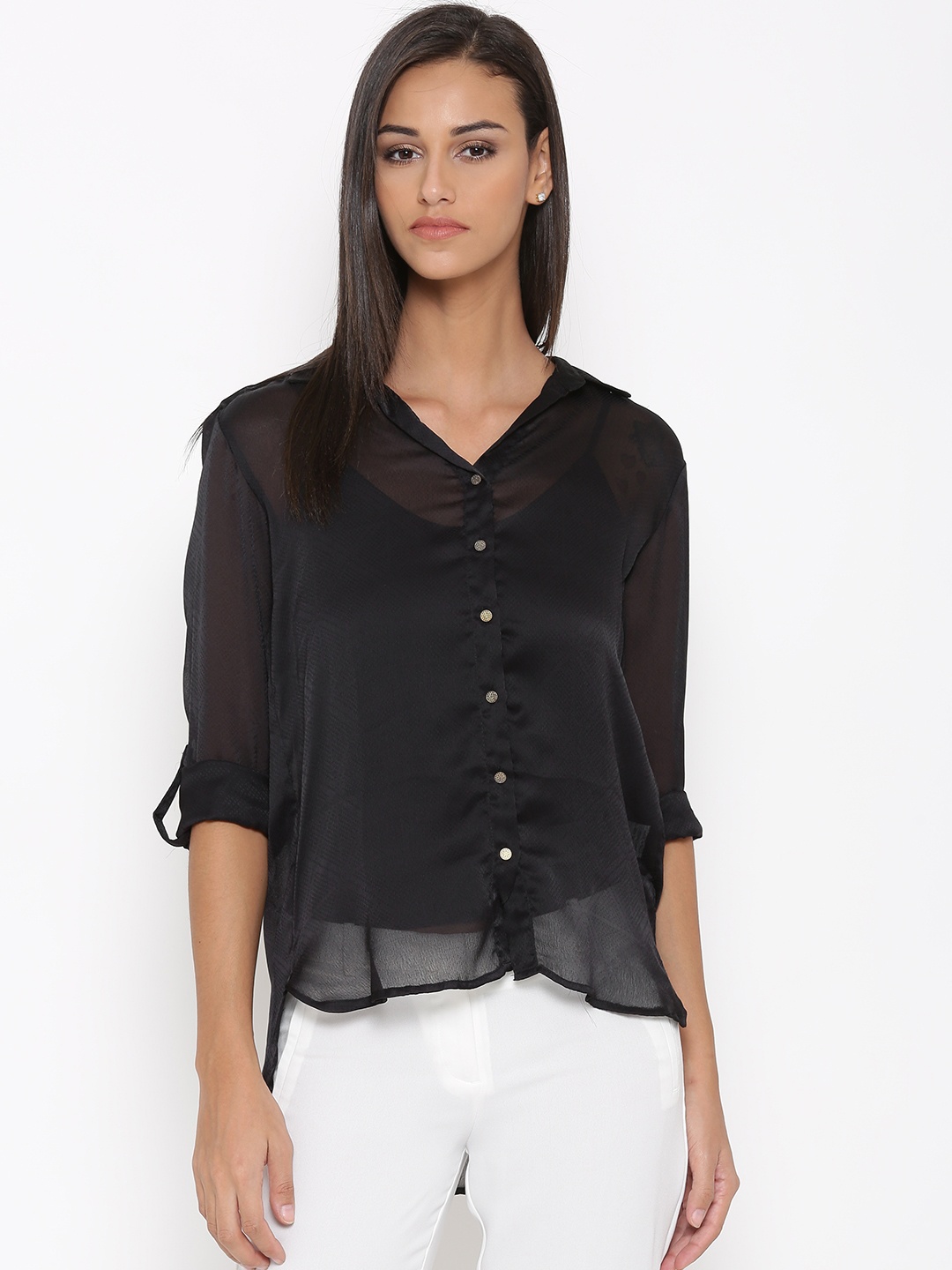 

Tokyo Talkies Black Sheer Top