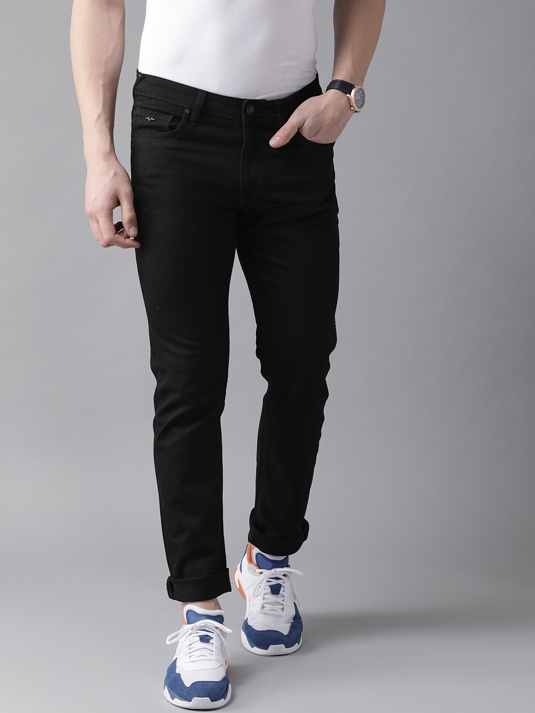 

Blackberrys Men Black Laze Slim Fit Low-Rise Clean Look Stretchable Jeans