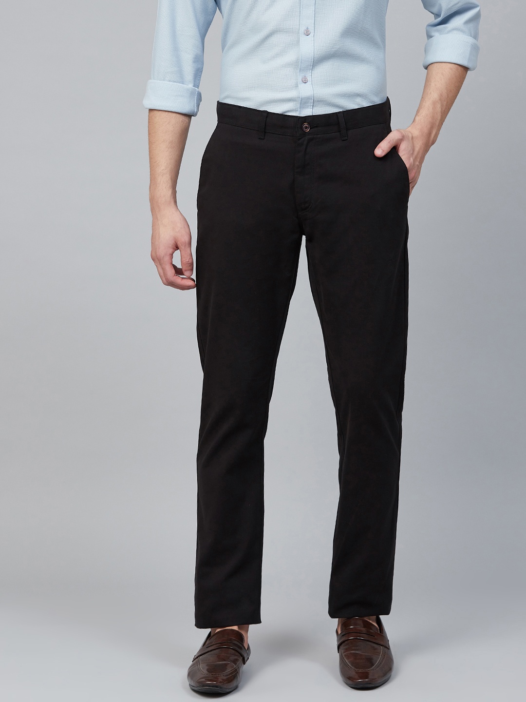 

Blackberrys Men Black Sharp Fit Solid Regular Trousers
