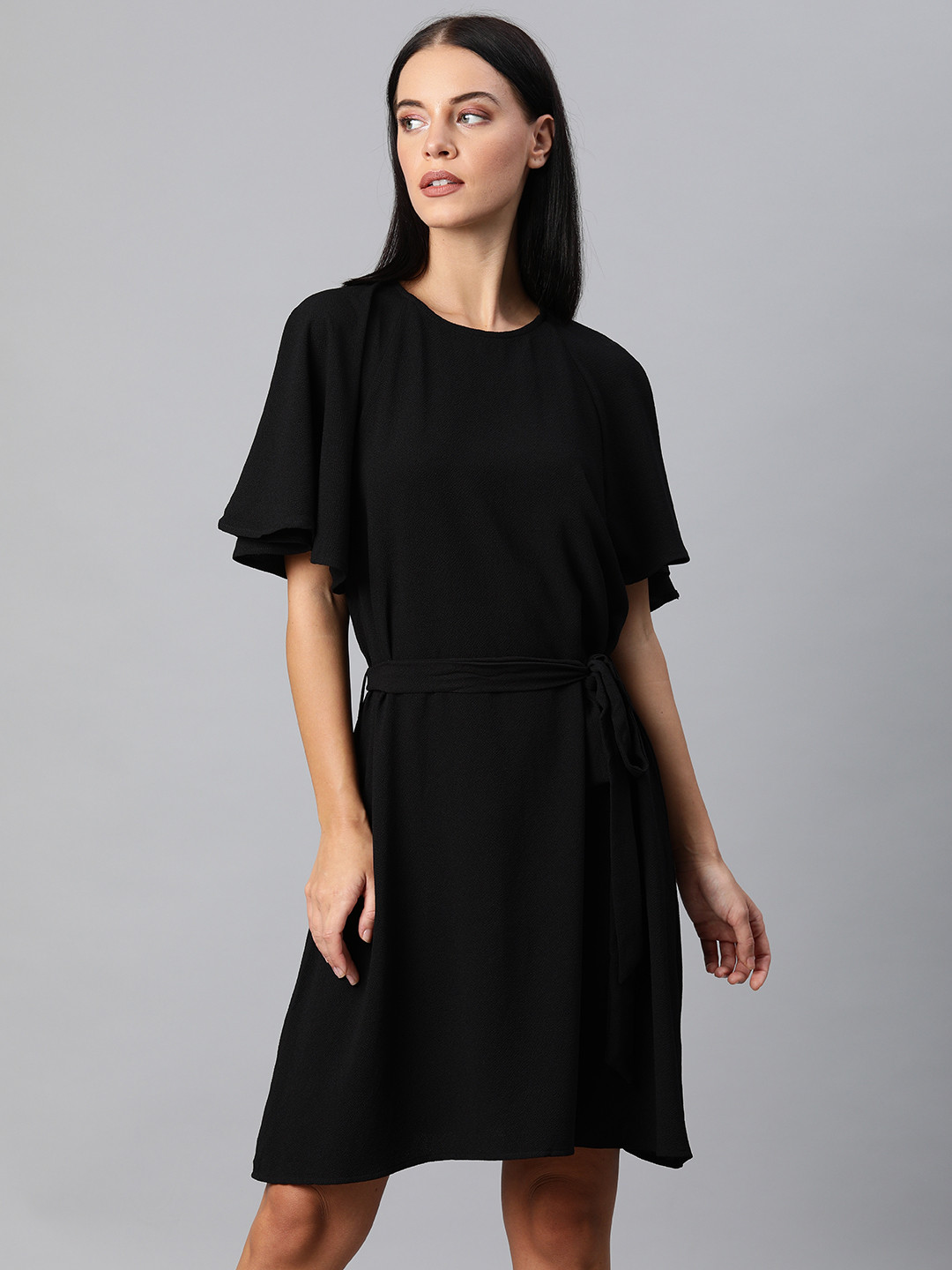 

Chemistry Women Black Solid A-Line Dress