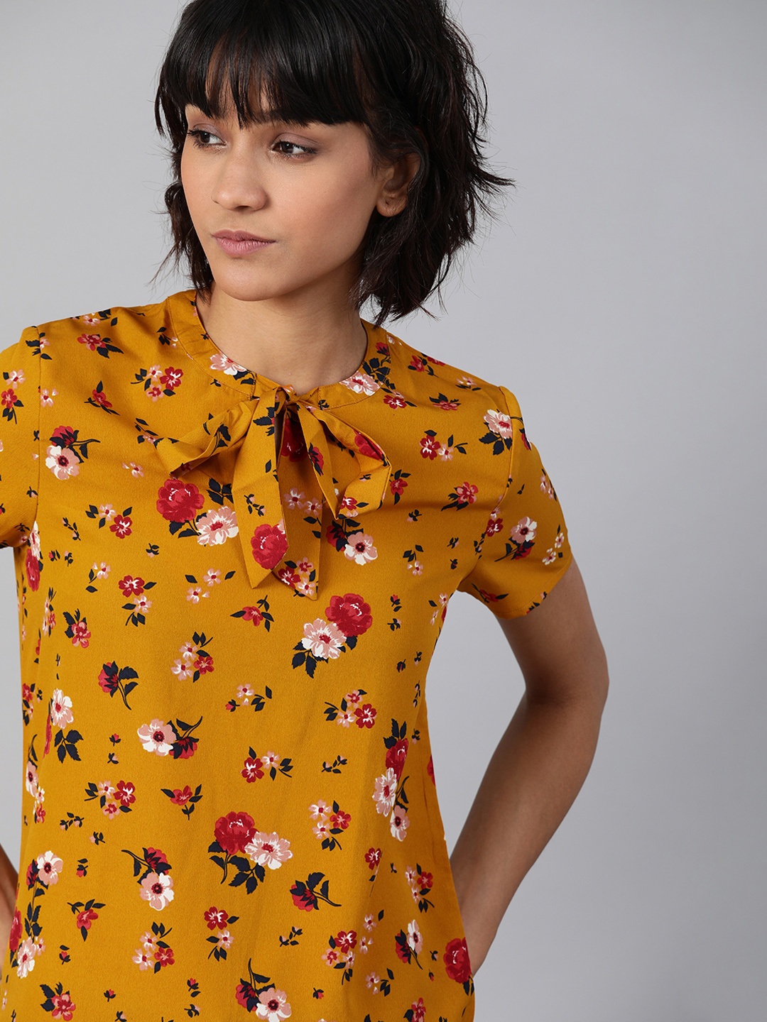 

Chemistry Women Yellow Printed Top