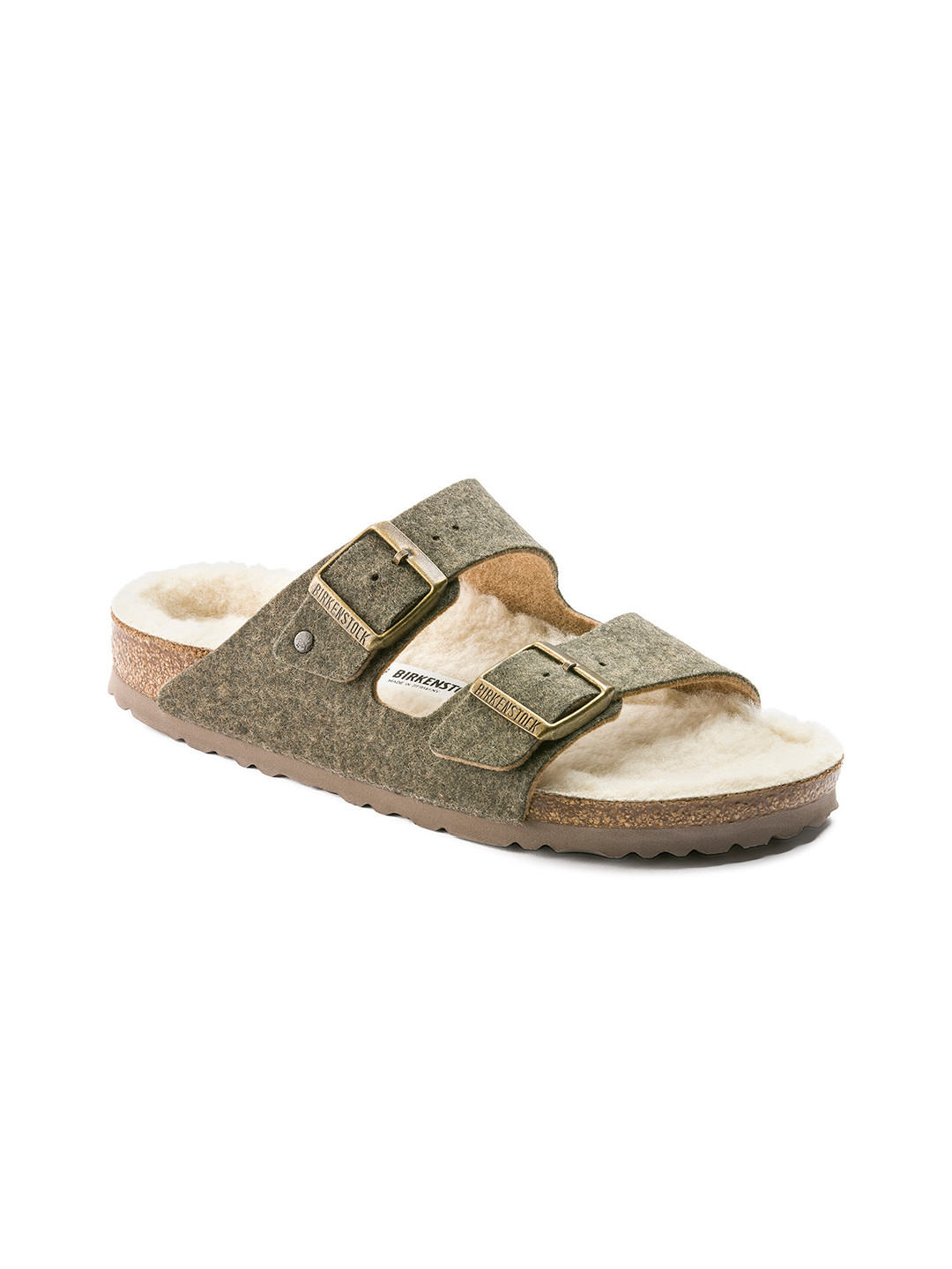 

Birkenstock Unisex Brown Arizona Wool Felt Narrow Width Sandals