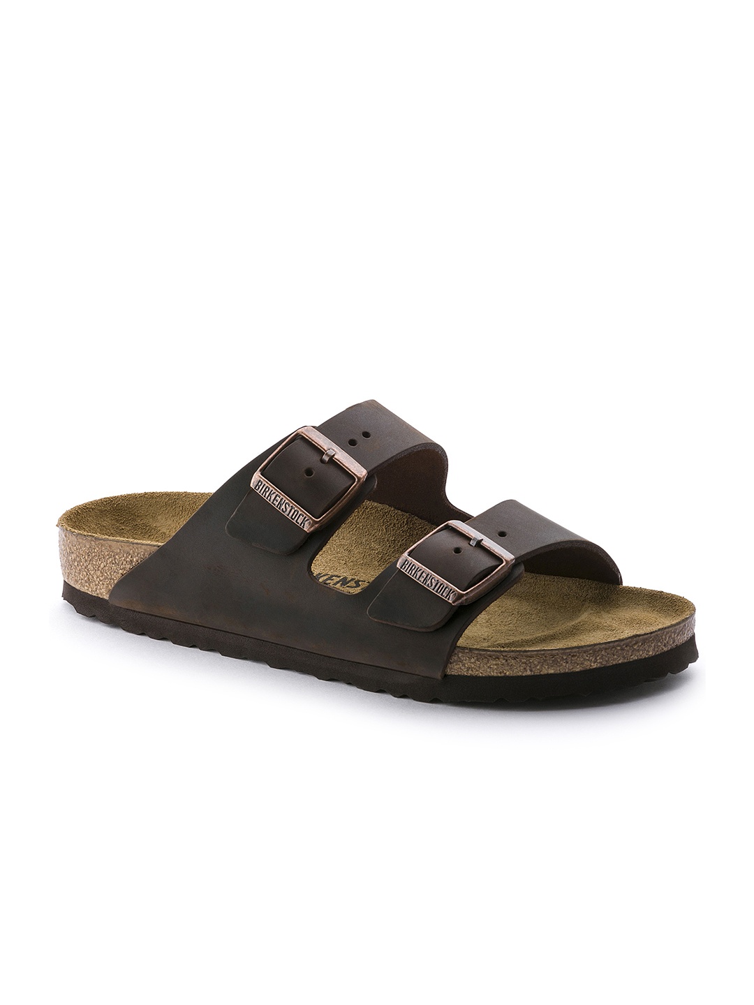 

Birkenstock Unisex Coffee Brown Solid Arizona Oiled Leather Regular Width Comfort Sandals