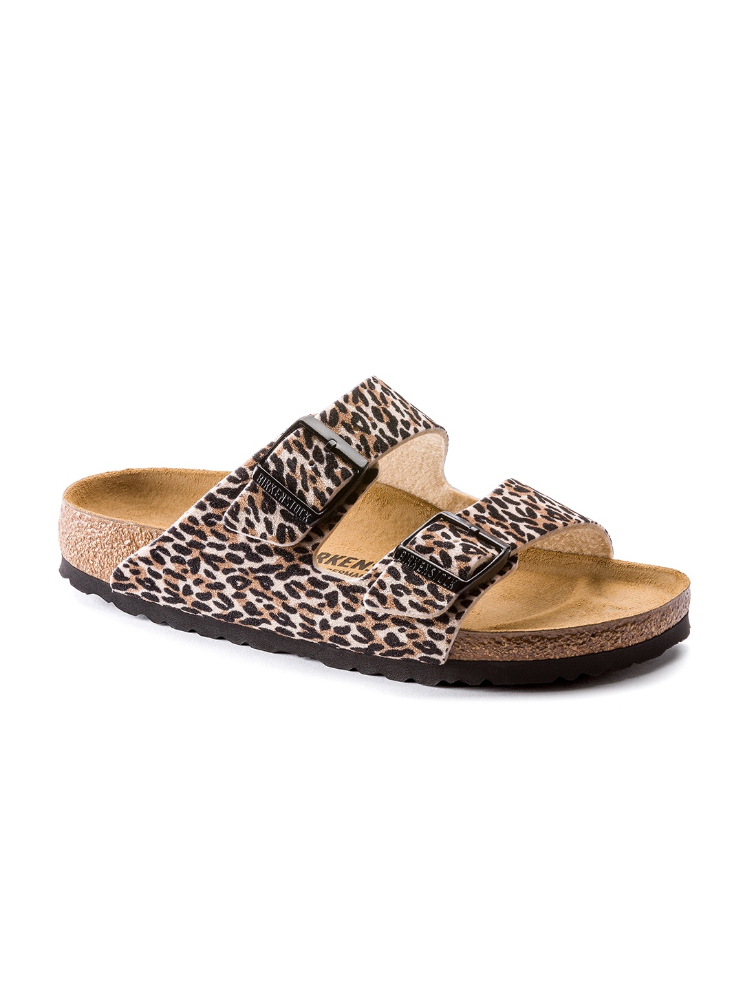 

Birkenstock Women Brown Printed Arizona Textile Open Toe Narrow Width Flats