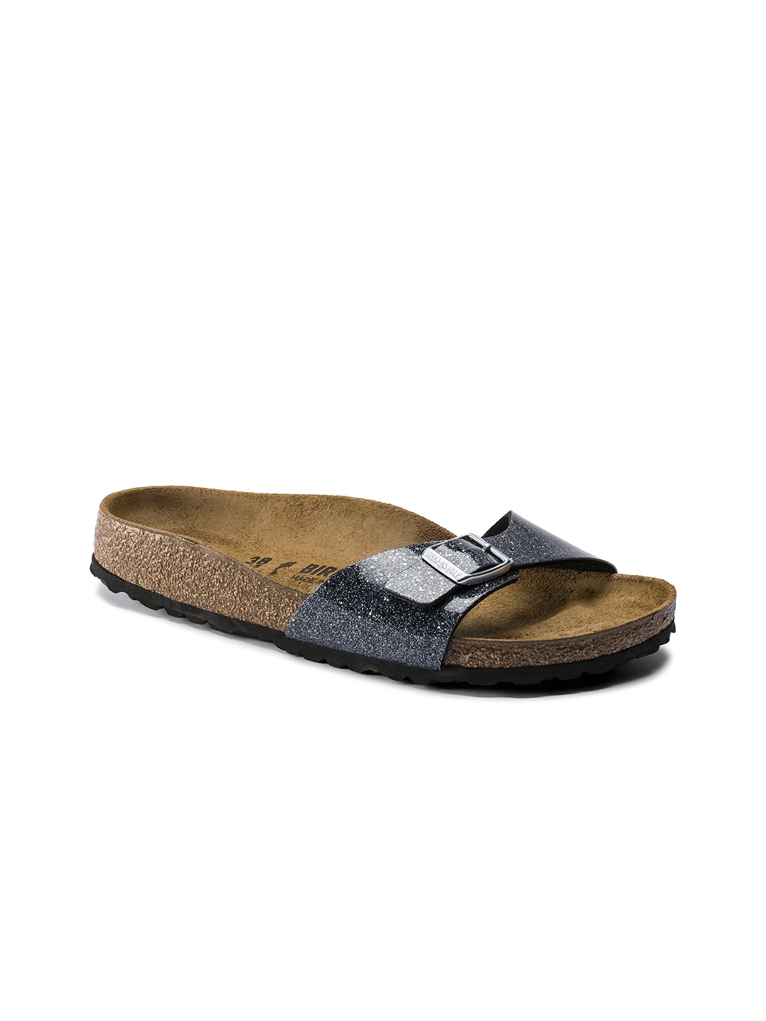 

Birkenstock Women Madrid Narrow Width Birko-Flor Cosmic Sparkle Anthracite, Grey
