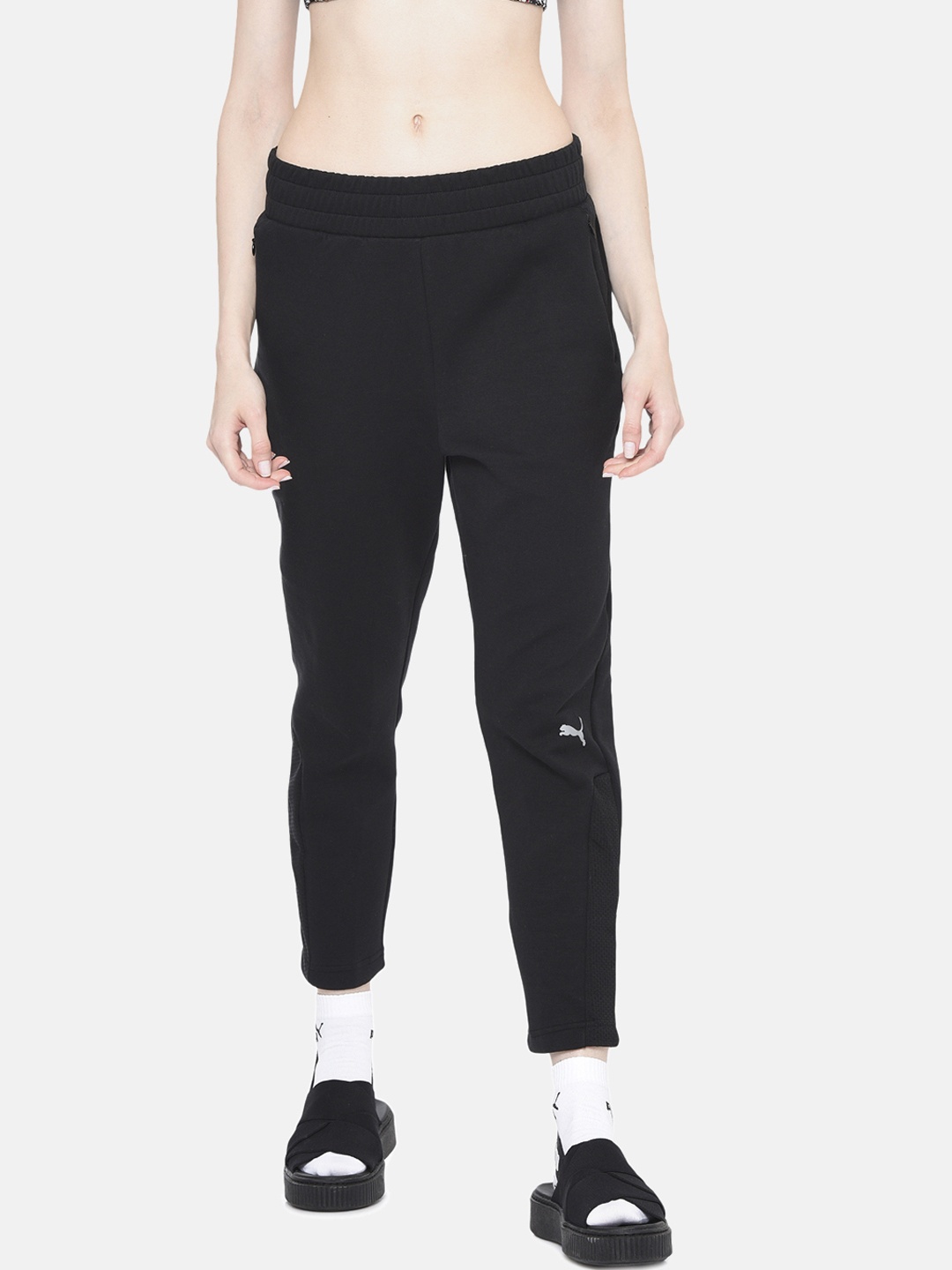 

Puma Women Black Solid Evostripe Cropped Track Pants