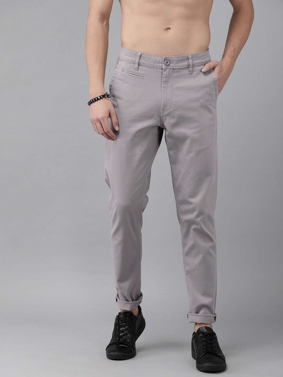 

Roadster Men Grey Sustainable Trousers