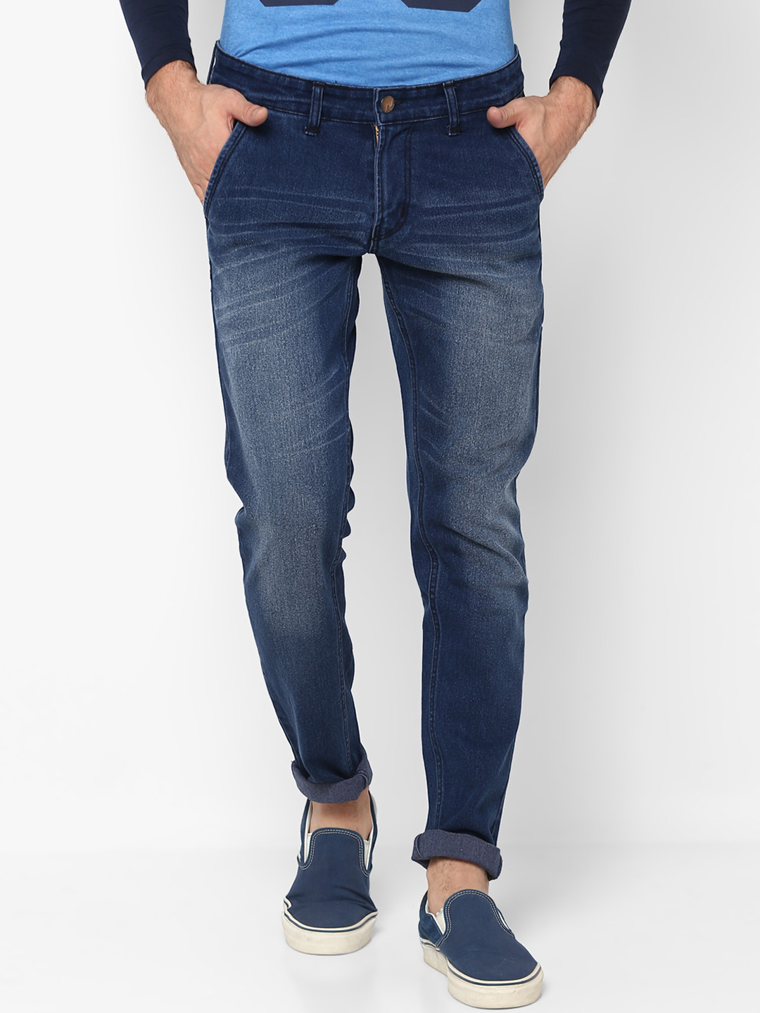 

Urbano Fashion Men Blue Slim Fit Mid-Rise Clean Look Stretchable Jeans