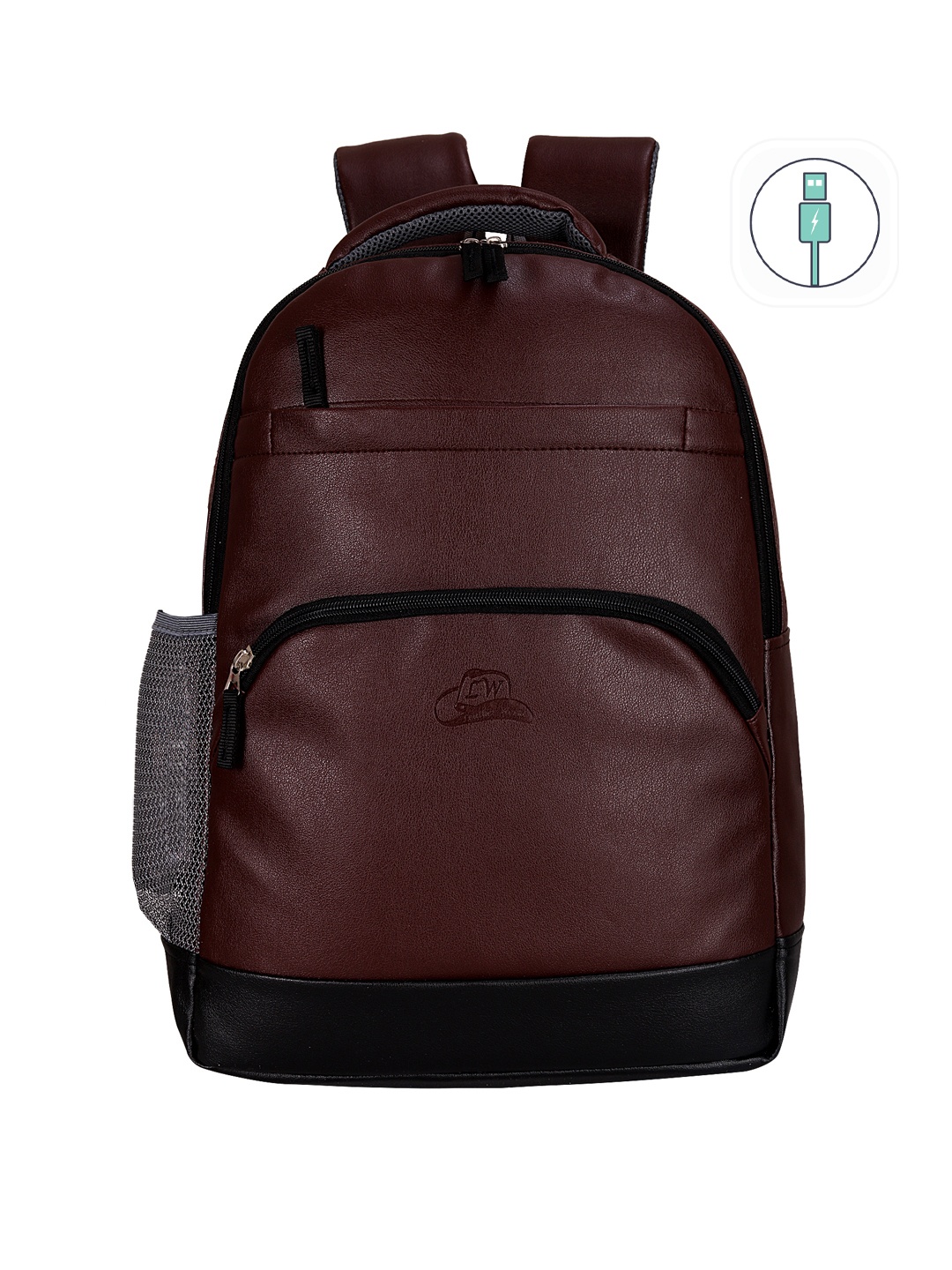 

Leather World Unisex Brown Solid Backpack