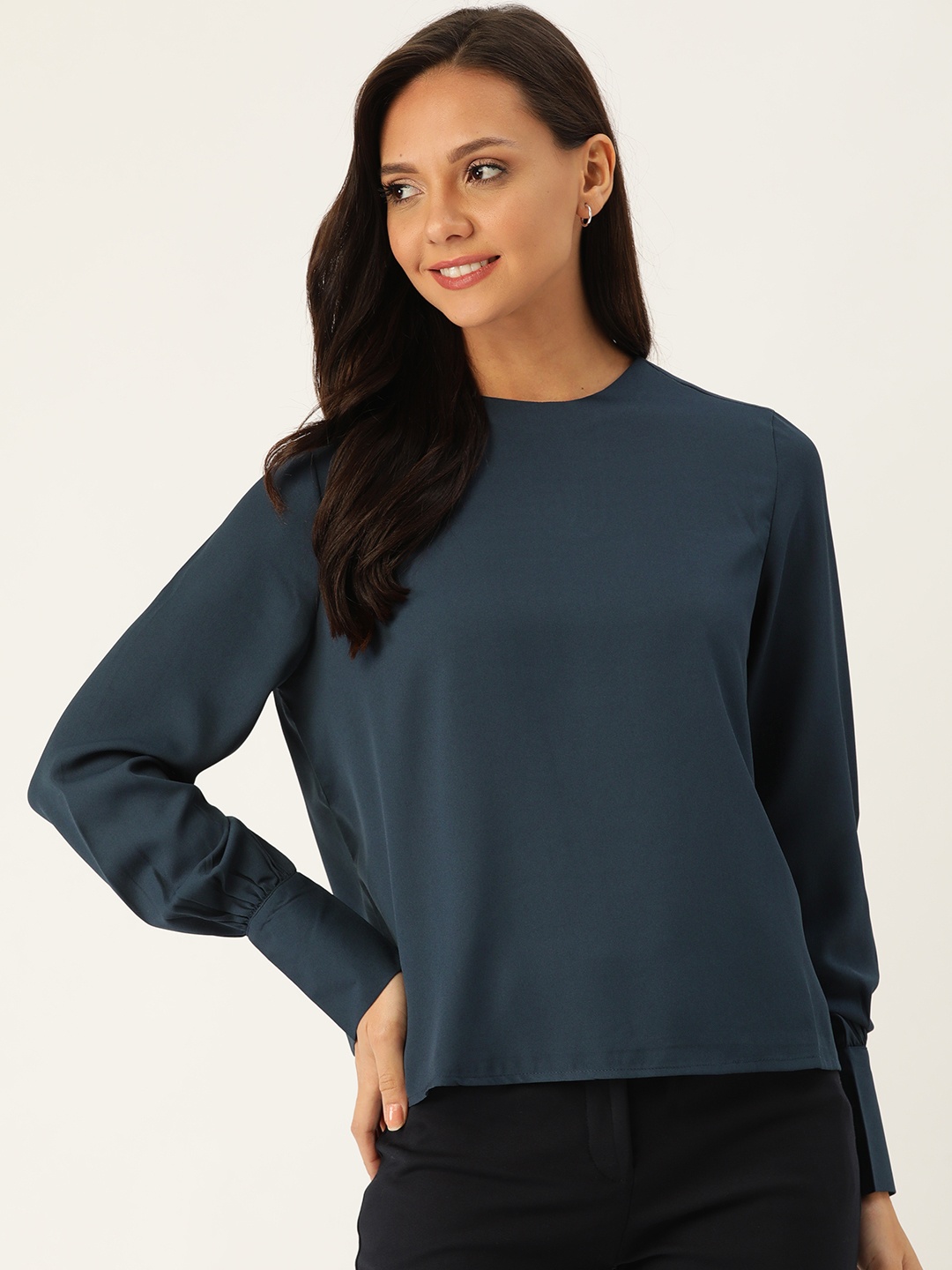 

her by invictus Women Navy Blue Solid Top