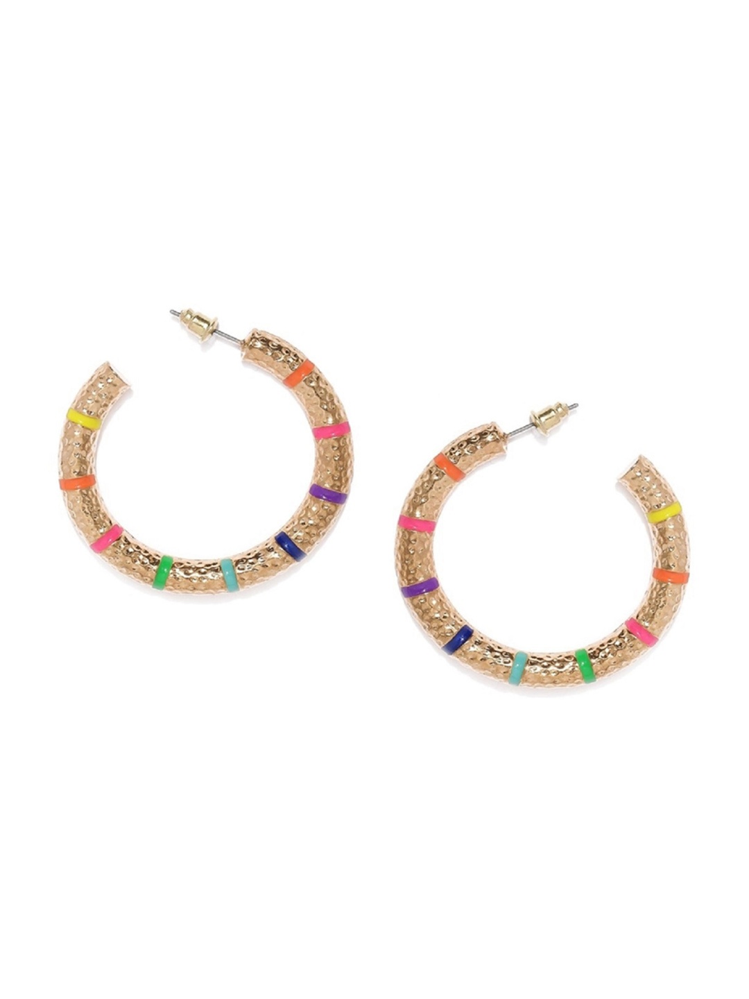 

ToniQ Gold-Toned Circular Half Hoop Earrings