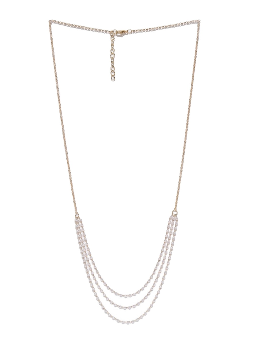 

ToniQ Gold-Toned & White Layered Necklace