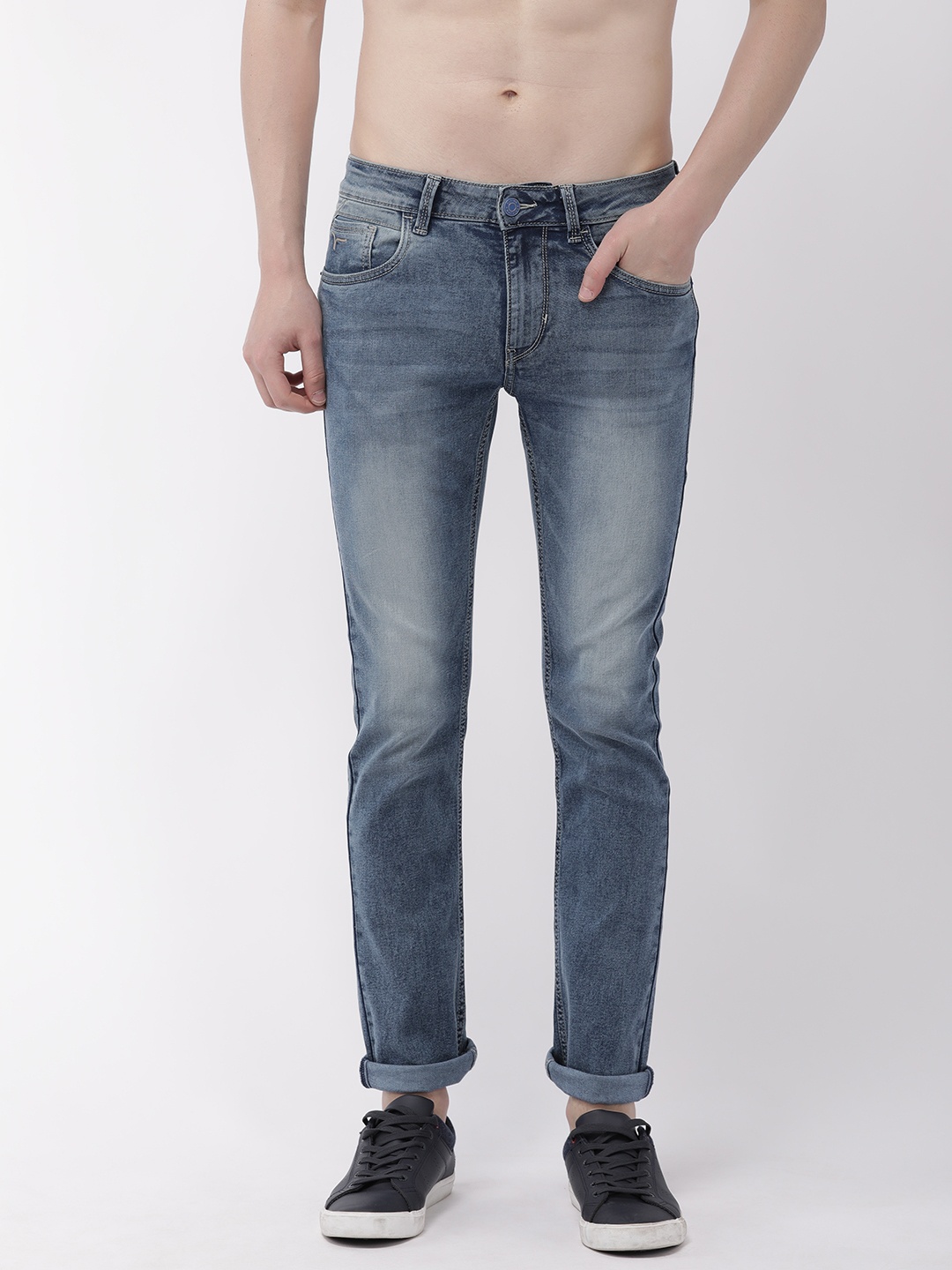 

Flying Machine Men Blue Micheal Slim Tapered Fit Mid-Rise Clean Look Stretchable Jeans