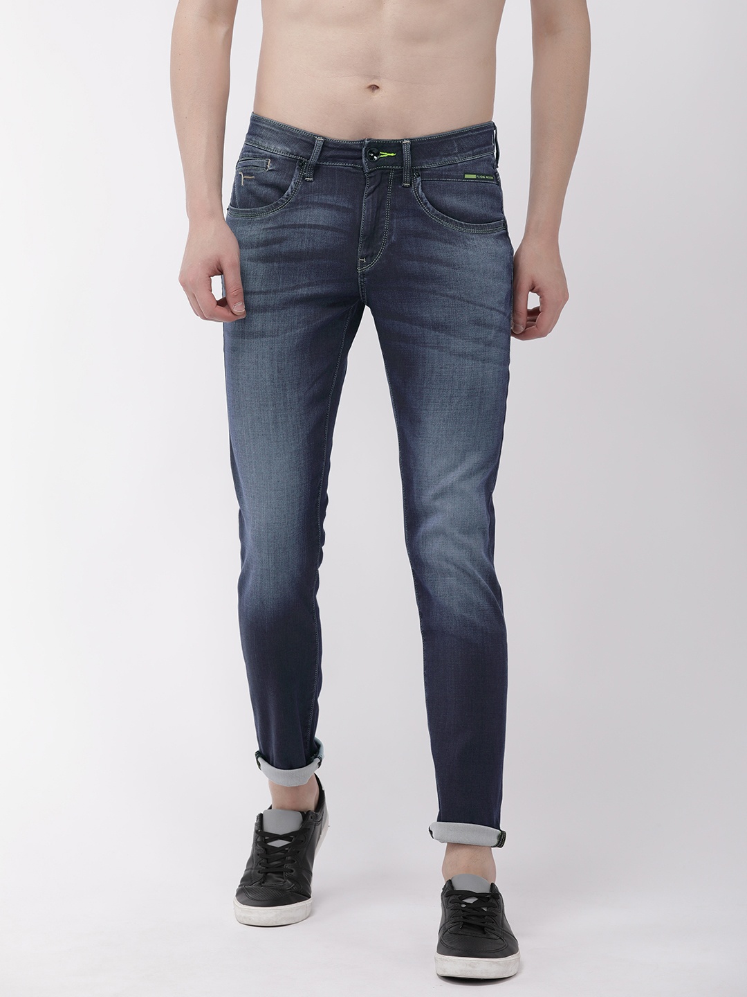 

Flying Machine Men Blue Micheal Slim Tapered Fit Mid-Rise Clean Look Stretchable Jeans