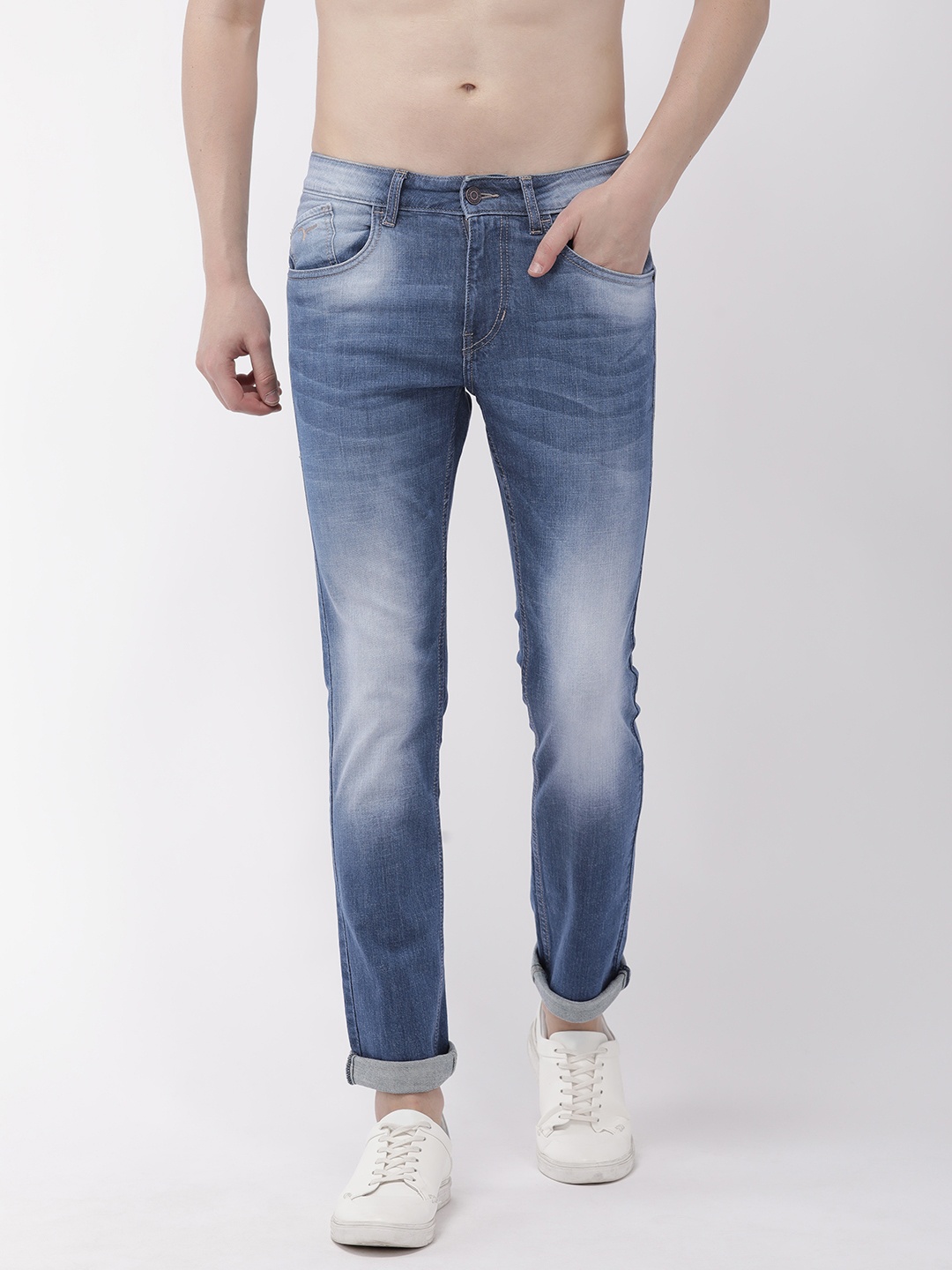 

Flying Machine Men Blue Micheal Slim Tapered Fit Mid-Rise Clean Look Stretchable Jeans