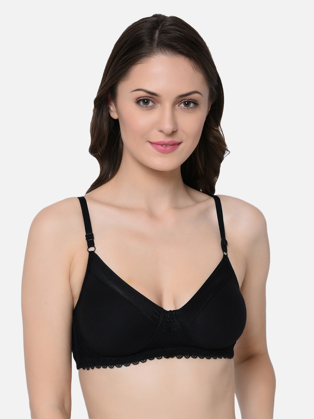 

Da Intimo Black Solid Non-Wired Non Padded T-shirt Bra DI-941-R19